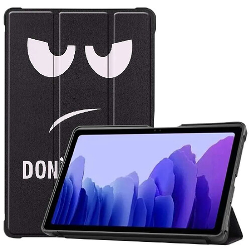 Htdmobiles Housse etui pochette simili cuir avec coque intérieure rigide pour Samsung Galaxy Tab A7 T500 / T505 (10,4 pouces) - DON'T TOUCH ME