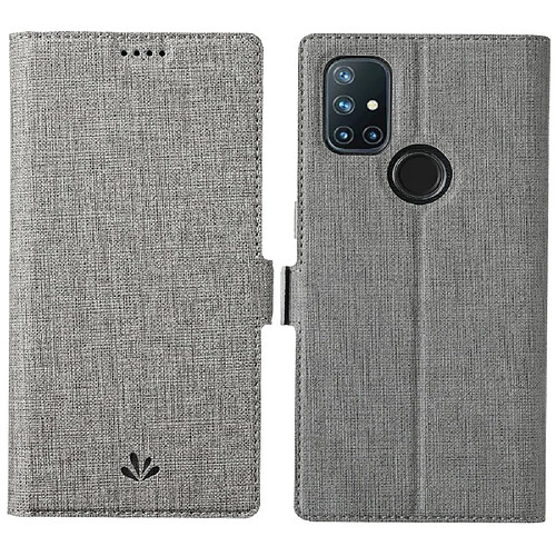 Vili Etui en PU + TPU avec support et porte-cartes gris pour votre OnePlus Nord N10 5G