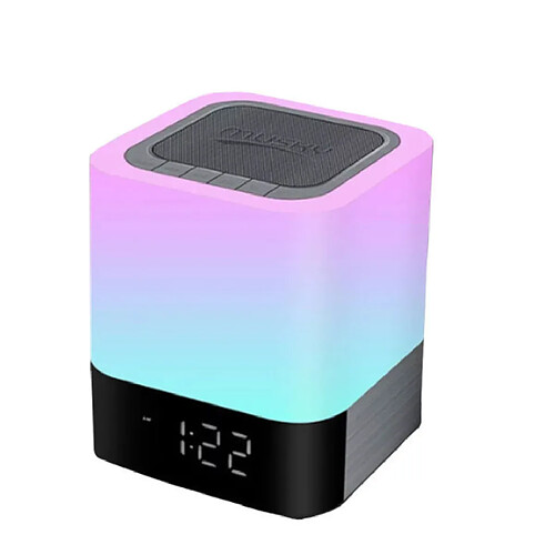 Chrono Portable bluetooth speaker, touch night light LED bedside light dimmable(Blanc)