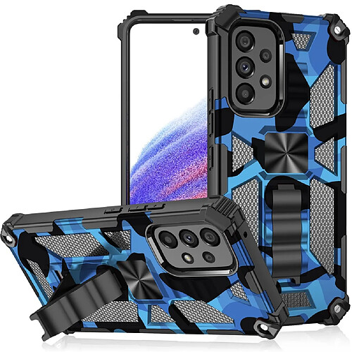 Coque en TPU antichoc avec béquille bleu foncé pour Samsung Galaxy A53 5G