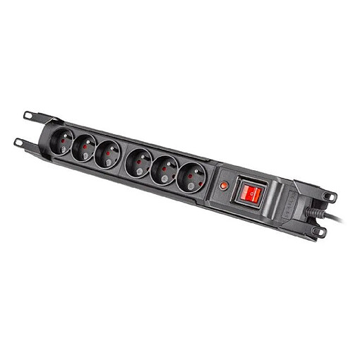 Surge Protection Power Strip rack 19in. M6 3m 6x230v black M6/30/R/CZ/IEC