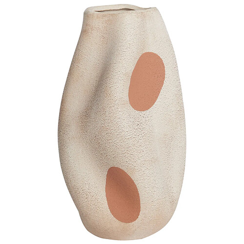 Beliani Vase à fleurs BATOIDEA Céramique 25 cm Beige clair