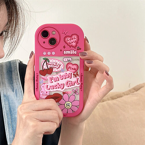 GUPBOO Étui pour iPhone11 Smile Daisy Red Lips Coque de téléphone amusante Anti-goutte drôle