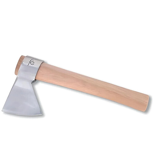 Visiodirect Hache 400grs en Inox et bois coloris beige - Longueur 25 cm