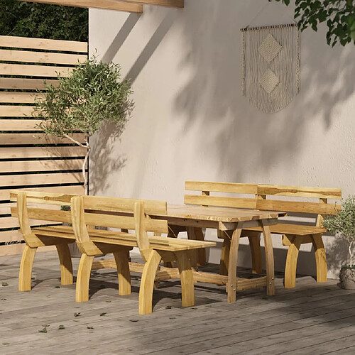 vidaXL Ensemble à manger de jardin 3 pcs Bois de pin imprégné