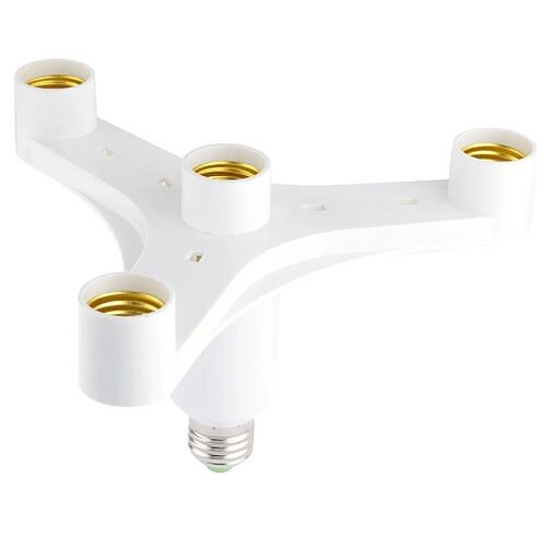 Wewoo Douilles Ampoule blanc Convertisseur de support de lampe E27 1 tour 4 E27 d'adaptateur de de