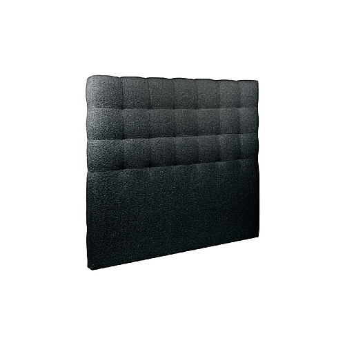 Sommeil de plomb Tete de lit Capitonnée Bouclette Noir L 135 cm - Ep 10 cm rembourré