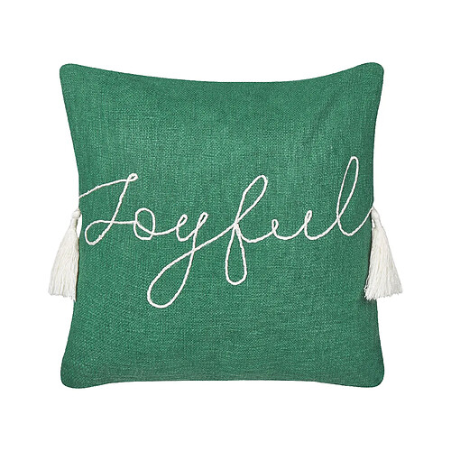 Beliani Coussin ELETTARIA Coton 45 x 45 cm Vert