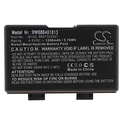 vhbw Batterie compatible avec Bosch HFE-165, HFE-455, HFE-85, HFG radio talkie-walkie (1200mAh, 4,8V, NiMH)