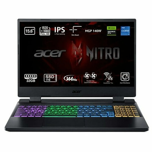 Ordinateur Portable Acer Nitro 5 AN515-58-77YB 15,6" i9-12900H 32 GB RAM 1 TB SSD