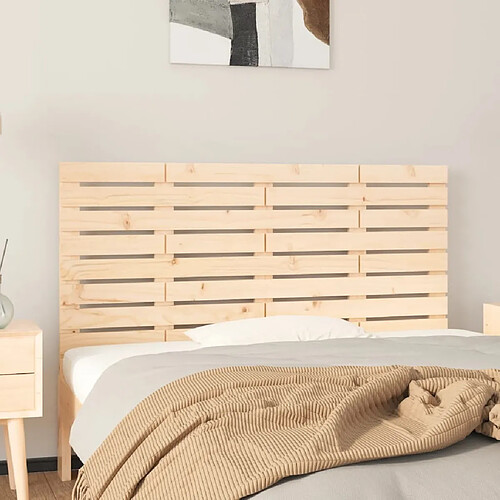 Maison Chic Tête de lit scandinave,Meuble de chambre murale 126x3x63 cm Bois massif de pin -MN33822