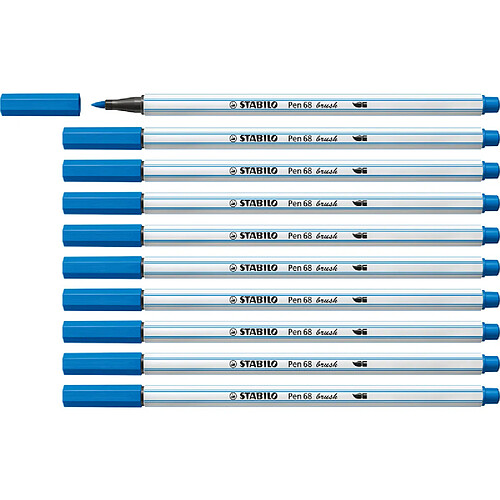 STABILO Feutre pinceau Pen 68 brush, bleu foncé ()