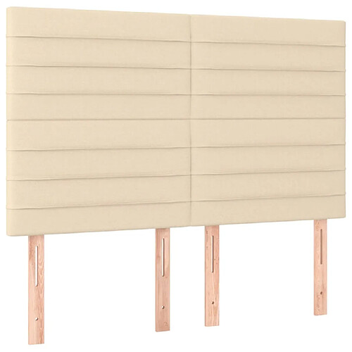 Maison Chic Lot de 4 Têtes de lit design pour chambre - Décoration de lit Crème 72x5x78/88 cm Tissu -MN96135