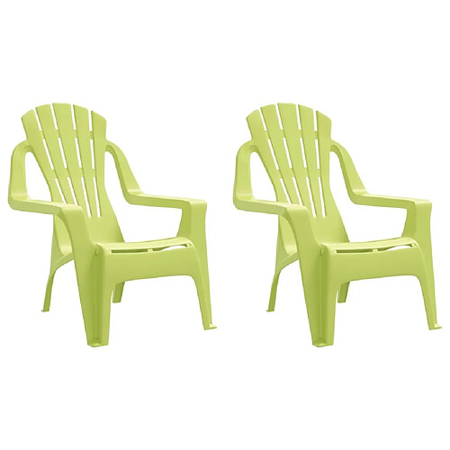 Maison Chic Lot de 2 Chaises de jardin,Fauteuil d'extérieur pour enfants vert 37x34x44 cm PP -MN70394