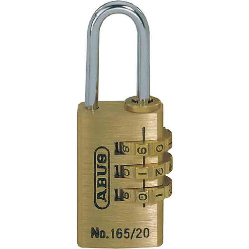 ABUS - Cadenas laiton à combinaison interchangeable série 165 - 20 mm - Anse 21,5 mm