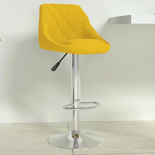 vidaXL Tabouret de bar Jaune moutarde Velours