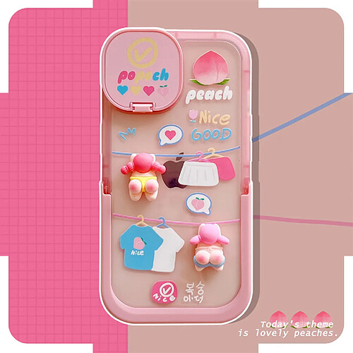 GUPBOO Étui pour iPhone13Pro Étui de téléphone portable drôle de fille de hanche de pêche drôle fille douce