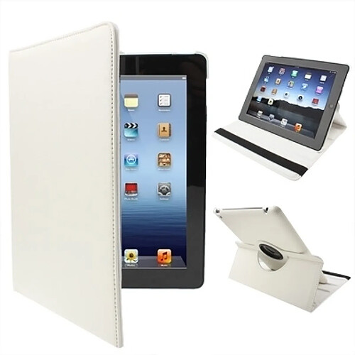 Wewoo Smart Cover blanc pour nouvel iPad 3 / 2 / 4, Étui en cuir PU rotatif de 360 degrés avec fonction veille / réveil et support