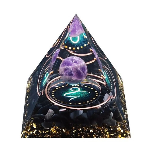 Totalcadeau Pyramide Orgonite Constellation du zodiaque Capricorne améthyste