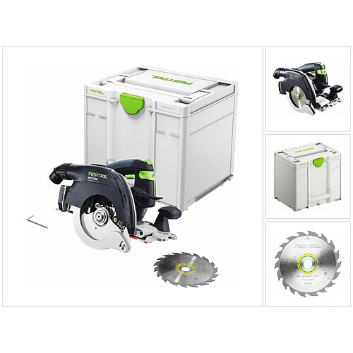 Festool HKC 55 EB-Basic Scie circulaire à capot basculant sans fil 160 mm 18 V Brushless + Coffret Systainer - sans batterie, sans chargeur (successeur de 201358) (576163)