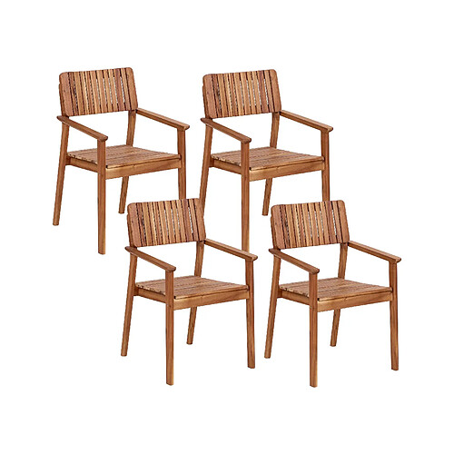 Beliani Lot de 4 chaises AGELLO Bois Bois clair