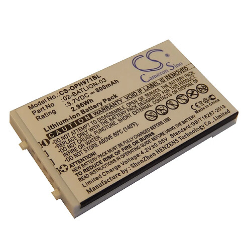 Batterie Li-Ion vhbw 800mAh (3.7V) pour Scanner barre code Opticon OPL-9713, OPL-9723, OPL-9724, OPL-9725. Remplace: 02-BATLION-03, 11267, ORBLIOP0012