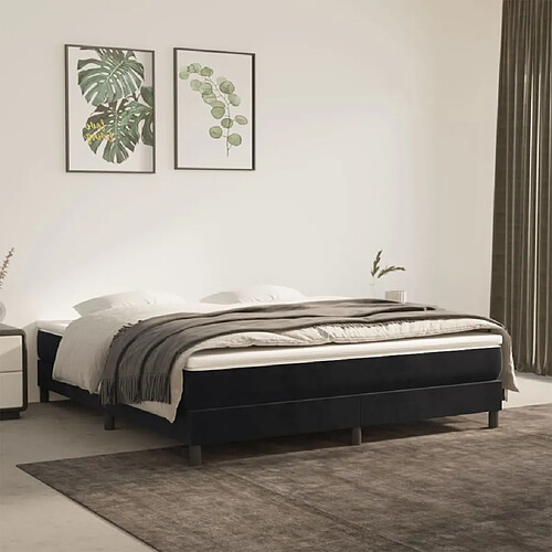 Maison Chic Lit Adulte - Lit simple Lit à sommier tapissier avec matelas moelleux - Meuble de Chambre - Noir 180x200 cm Velours -MN99097