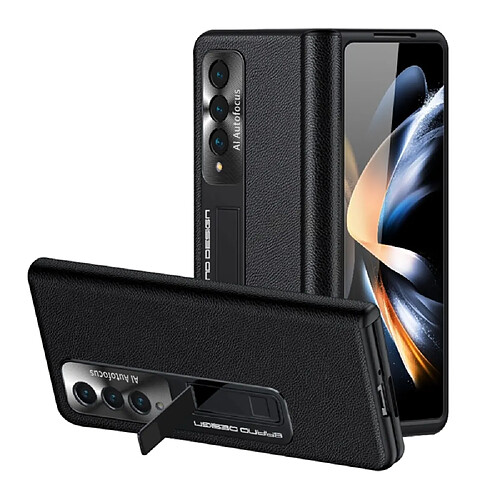 Coque en TPU + PU avec béquille pour votre Samsung Galaxy Z Fold4 5G - noir