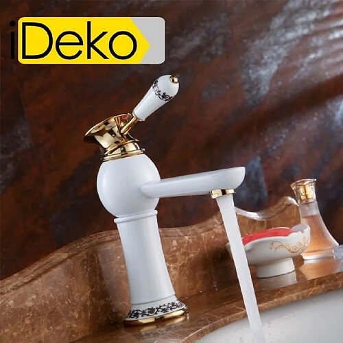 iDeko® Robinet Mitigeur lavabo salle de bain vasque en Laiton Style Japonais céramique impérial avec Flexible