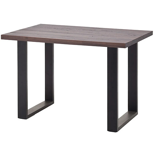 Pegane Table haute en chêne tanner et métal laqué anthracite - Longueur 160 x Hauteur 107 x Profondeur 100 cm