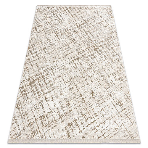 RUGSX Tapis moderne DUKE 51550 beige crème - Treillis, structuré, très doux, franges 240x330 cm