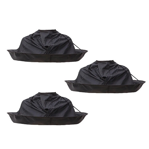 3x Pro Coupe De Cheveux Cape Hair Catcher Coiffure Parapluie Cape Kit Noir