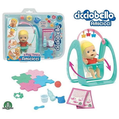 Ludendo Cicciobello Amicicci : Bébé avec Set Balançoire et Accessoires.