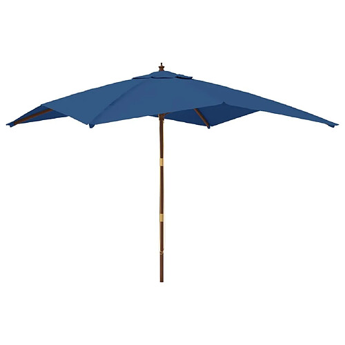 Maison Chic Parasol Jardin | Parasol de jardin avec mat en bois bleu azuré 300x300x273 cm - GKD49772