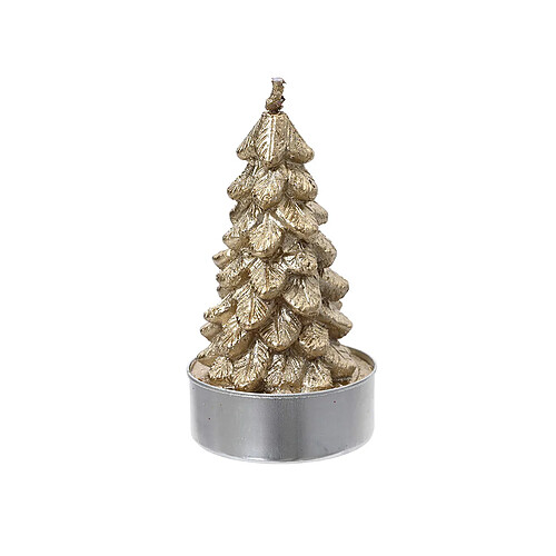 Bougie Lifetime Doré Sapin de Noël 9,2 x 9,2 cm