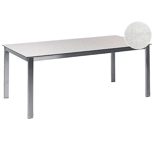 Beliani Table de jardin Verre Blanc COSOLETO