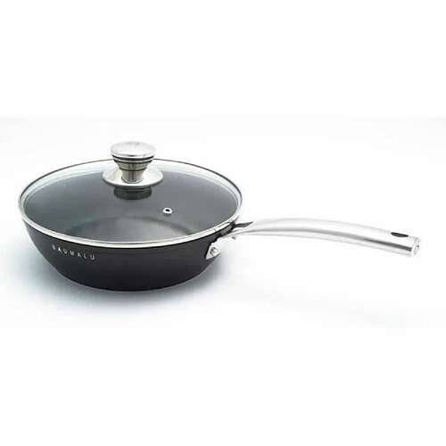 Baumalu Sauteuse 24 cm + couvercle en verre noir