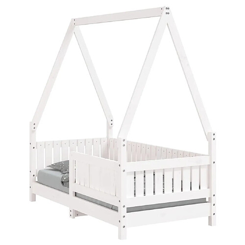 Maison Chic Lit simple Cadre de lit pour enfant,Lit d'Enfant Moderne blanc 70x140 cm bois de pin massif -MN67203