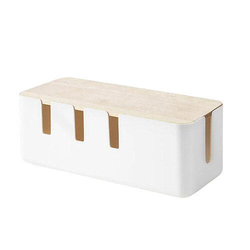 Chêne Câble Gestion Boîte Bureau Cordon Organizer Box pour La Maison Bureau de Stockage Fils Keeper Titulaire 12x5x4.6 pouces