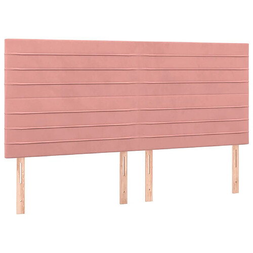 Maison Chic Lot de 4 Têtes de lit design pour chambre - Décoration de lit Rose 90x5x78/88 cm Velours -MN57029