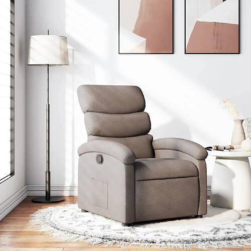 Maison Chic Fauteuil inclinable,Fauteuil luxe de relaxation Taupe Tissu -MN69469