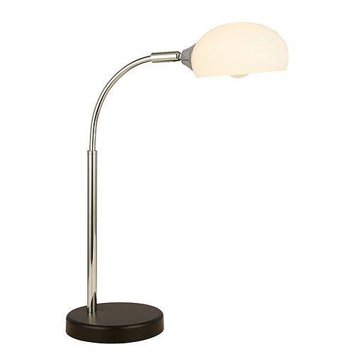 Searchlight Lampe de table noir, chrome, abat-jour en verre opale