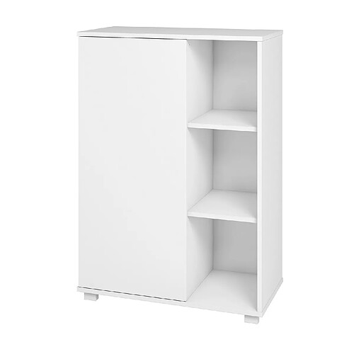 Pegane Armoire à chaussures, meuble à chaussures avec 1 porte coloris blanc - longueur 68 x profondeur 36 x hauteur 97 cm