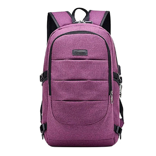 Sac à Dos De Chargement USB Anti-vol Pour Ordinateur Portable Pour Ordinateur Portable Sac D'école De Voyage Violet