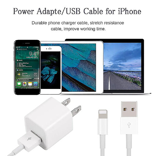 Universal Adaptateur de chargeur mural USB de téléphone mobile avec câble USB à 8 broches pour iPhone US plug