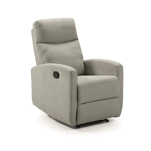 Pegane Fauteuil relax manuel en tissu waterproof couleur Gris perle - Longueur 66 x Profondeur 88 x Hauteur 103 cm