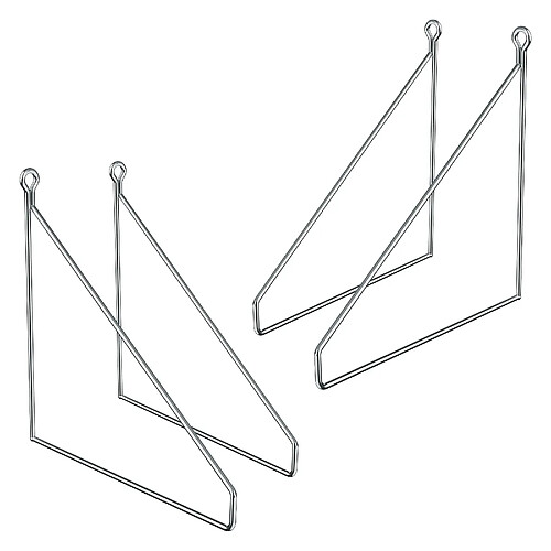 ML DESIGN MODERN LIVING Lot de 6 supports d'étagère murale équerre triangle en métal argent 250x250 mm