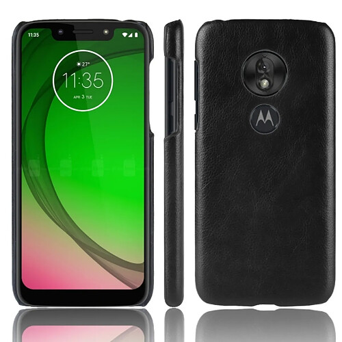 Wewoo Coque antichoc Litchi Texture PC + PU pour Motorola Moto G7 Play (Noir)