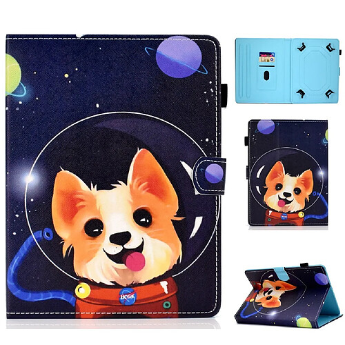 Etui en PU 10 pouces universel corgi avec support et porte-cartes pour votre Apple iPad 9.7 (2018)/Microsoft Surface Go