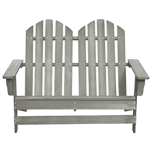 Maison Chic Chaise de jardin 2 places - Fauteuil d'extérieur Adirondack Bois de sapin massif Gris -MN86842